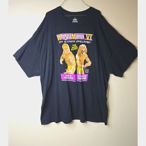 WWE Graphic Tee WrestleMania VI Hulk Hogan vs Ultimate Warrior 4X Black